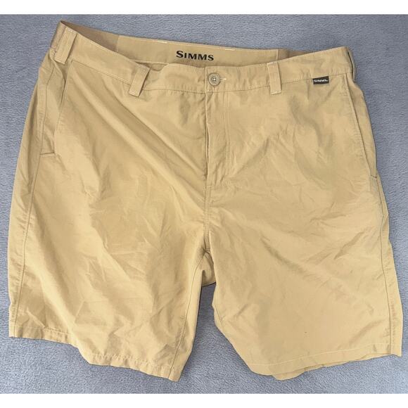 Simms Fishing Shorts Size 40x9 Mens Tan Nylon Brown Hiking Outdoor - Picture 1 of 9